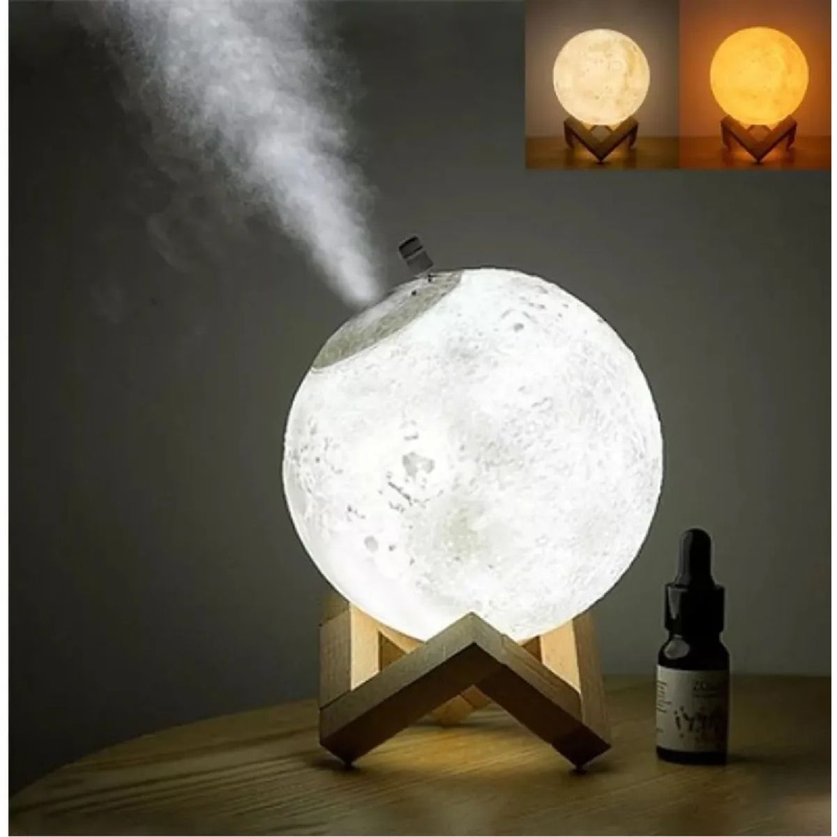 MOVI - LAMPARA HUMIFICADOR CON FORMA DE LUNA 3 D, USB