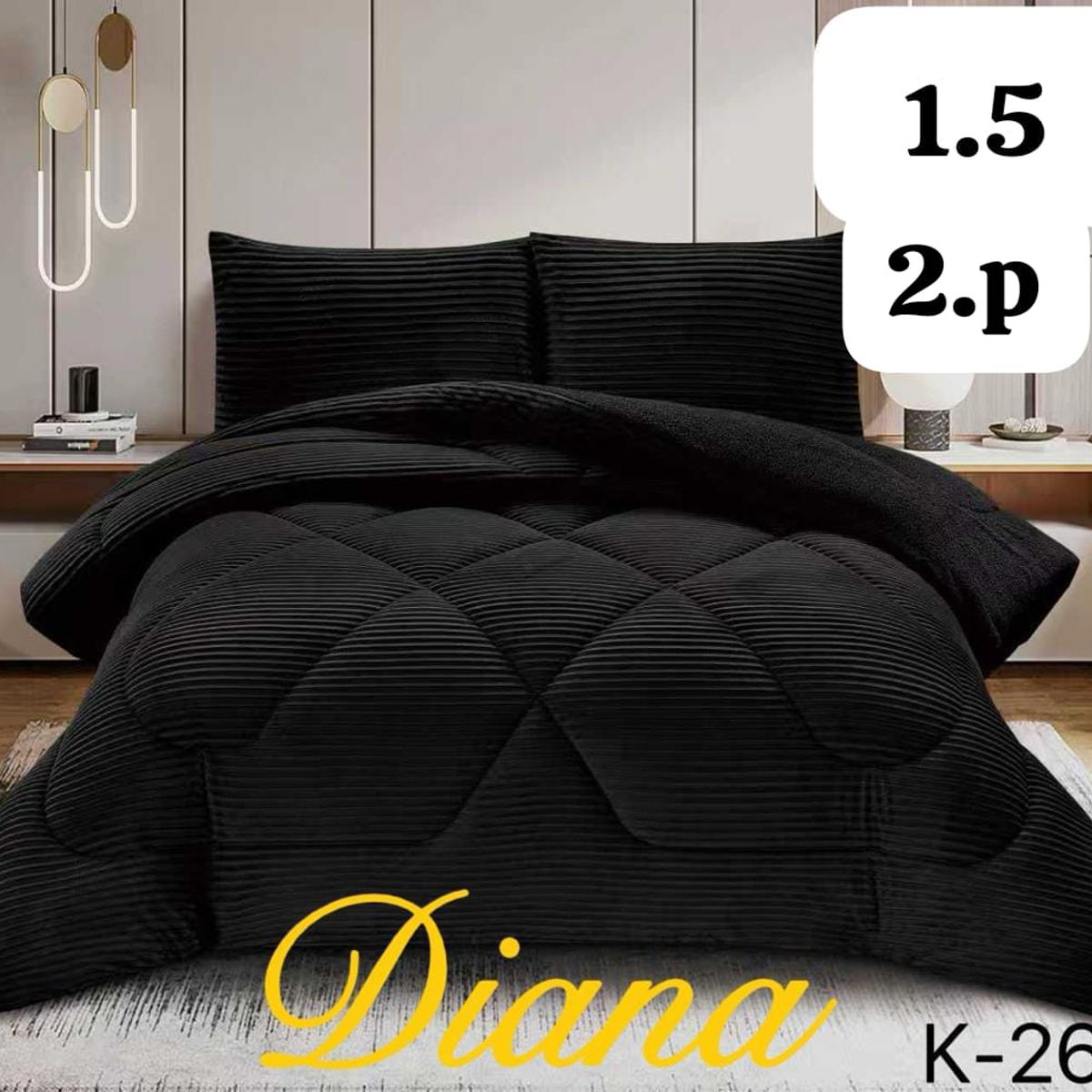 GENERICO - Cobertor de Invierno con chiporro 2 plazas - Diseño Lineas