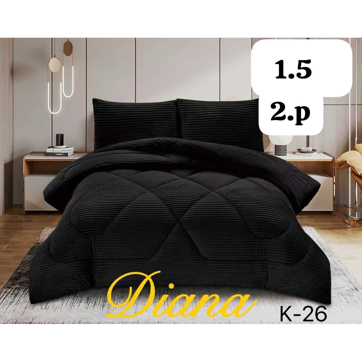 GENERICO - Cobertor de Invierno con chiporro 2 plazas - Diseño Lineas