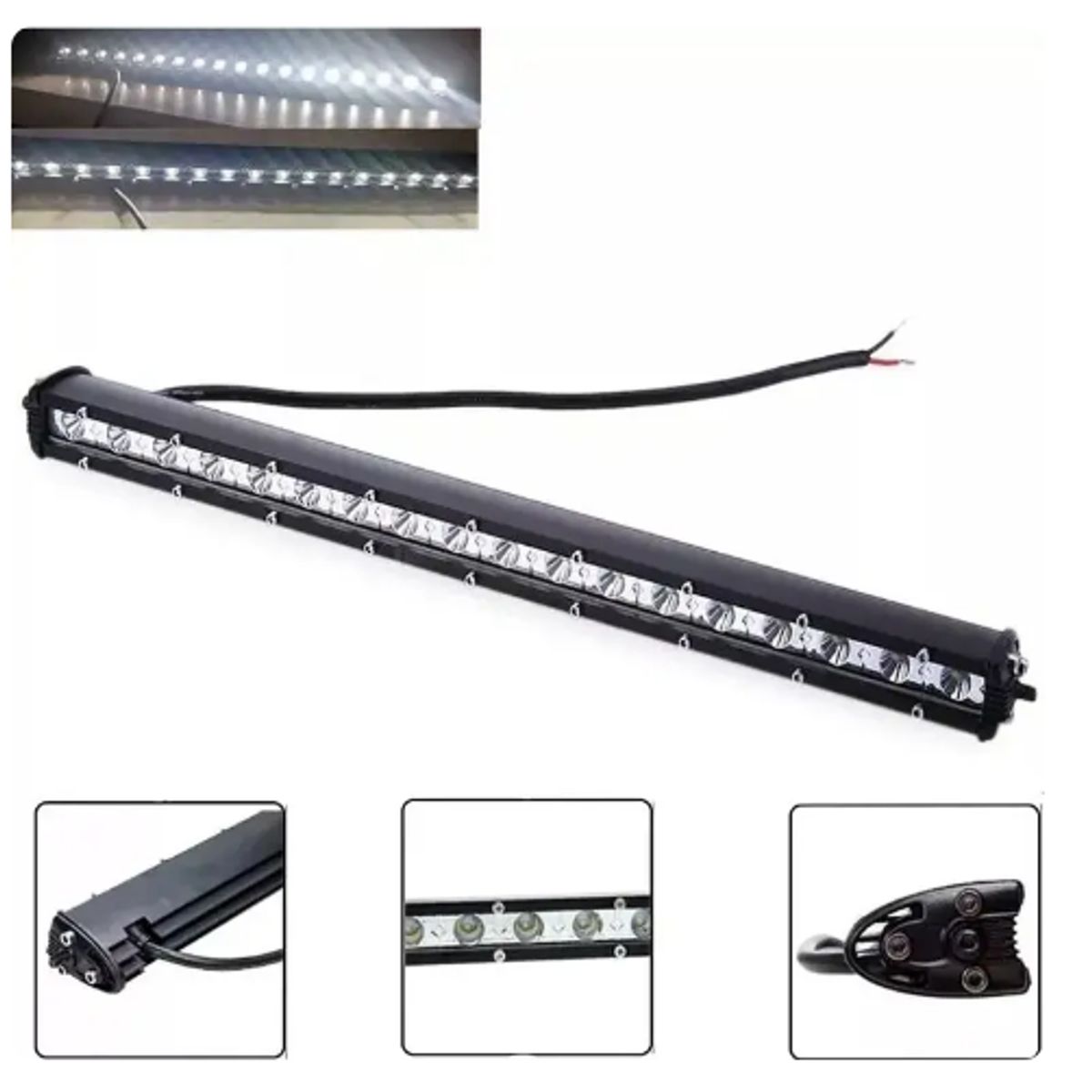 GENERICO - Barra Led NEBLINERO Recta 50cm Blanca 54w 18 Leds 12v Auto