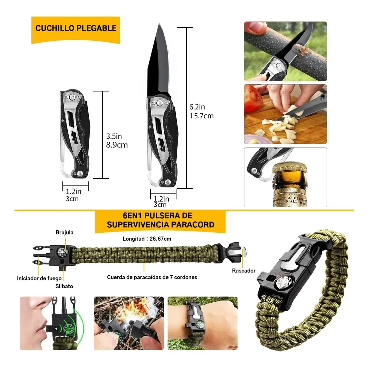 GENERICO - Kit De Supervivencia De Accesorios Para Camping 60 En 1 BELUG