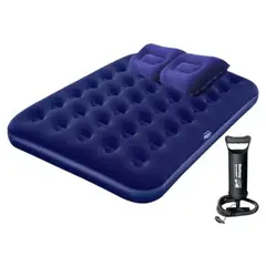GENERICO - Colchón Cama Inflable 2 Plazas + 2 Almohadas + Inflador BELUG