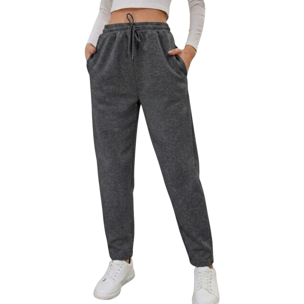 LIKE SHOP - Pantalón Buzo Mujer Recto Slim Forro Polar 676