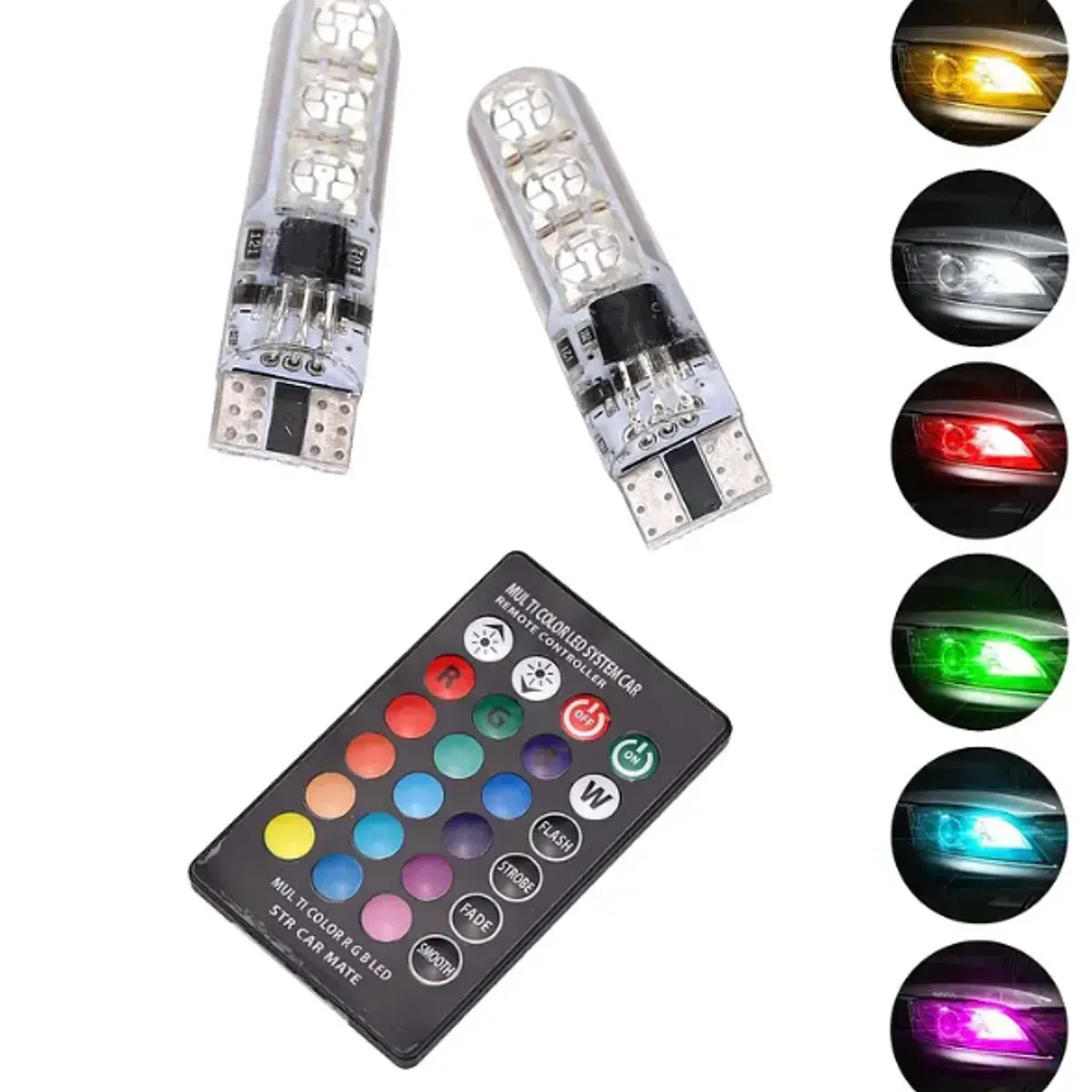 GENERICO - Ampolleta Led Cola De Pez T10 Multicolor Rgb Control
