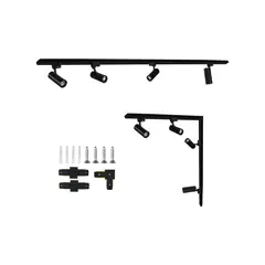 GENERICO - 4 Foco De Riel Cob 220v/30w + Riel 2 Metros Con Conector Kit