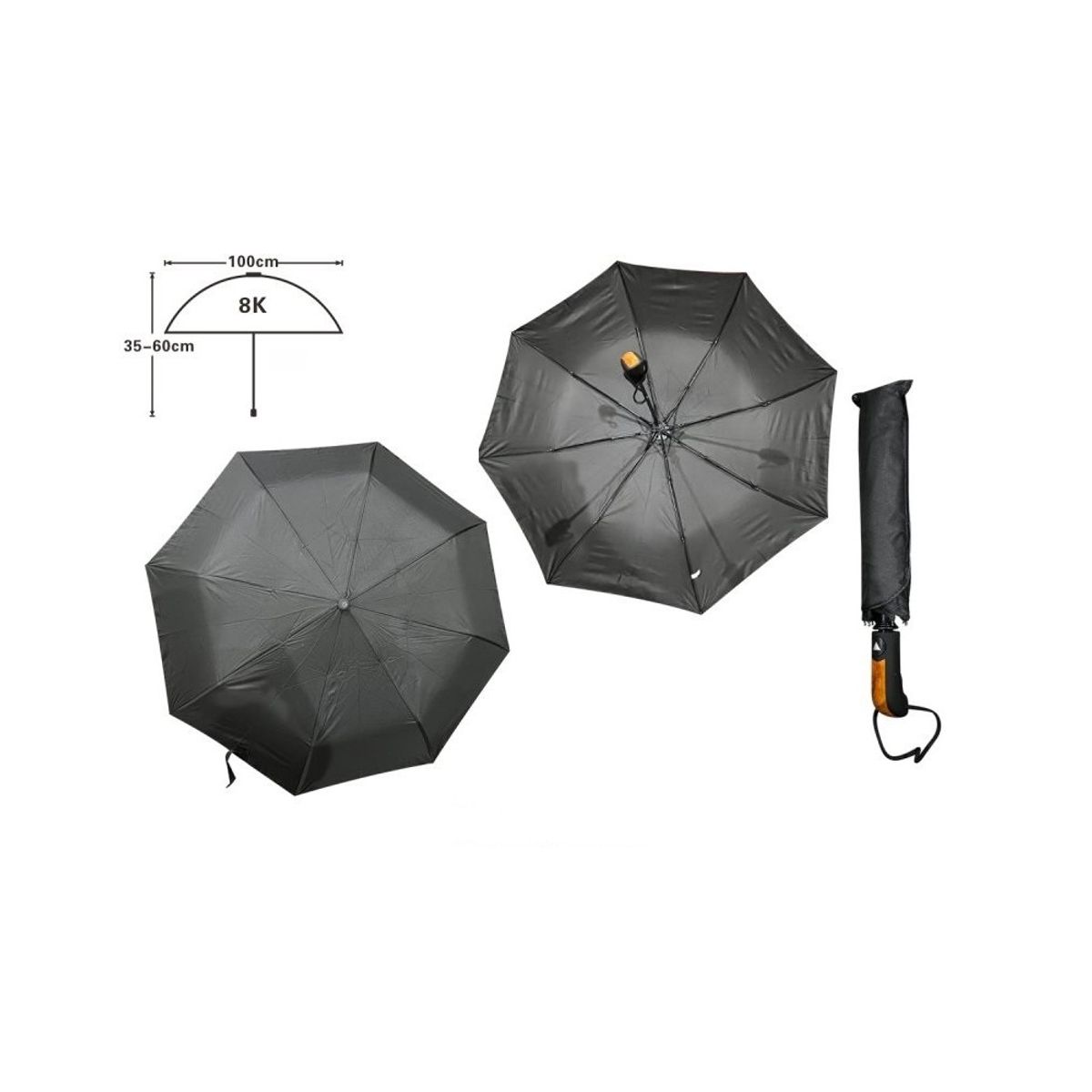 CAP DOR - Paraguas Negro Plegable