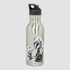DISNEY - BOTELLA METALICA BABY YODA GROGU Y MANDALORIAN 600 ML STAR WARS