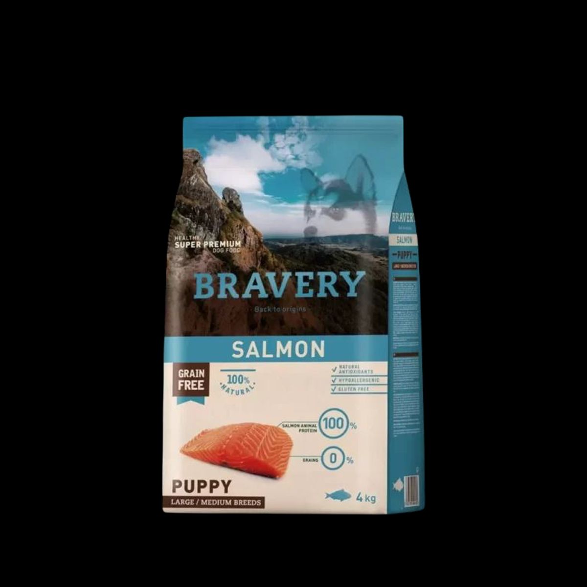 BRAVERY - Bravery Puppy L y M Salmon 4 kg