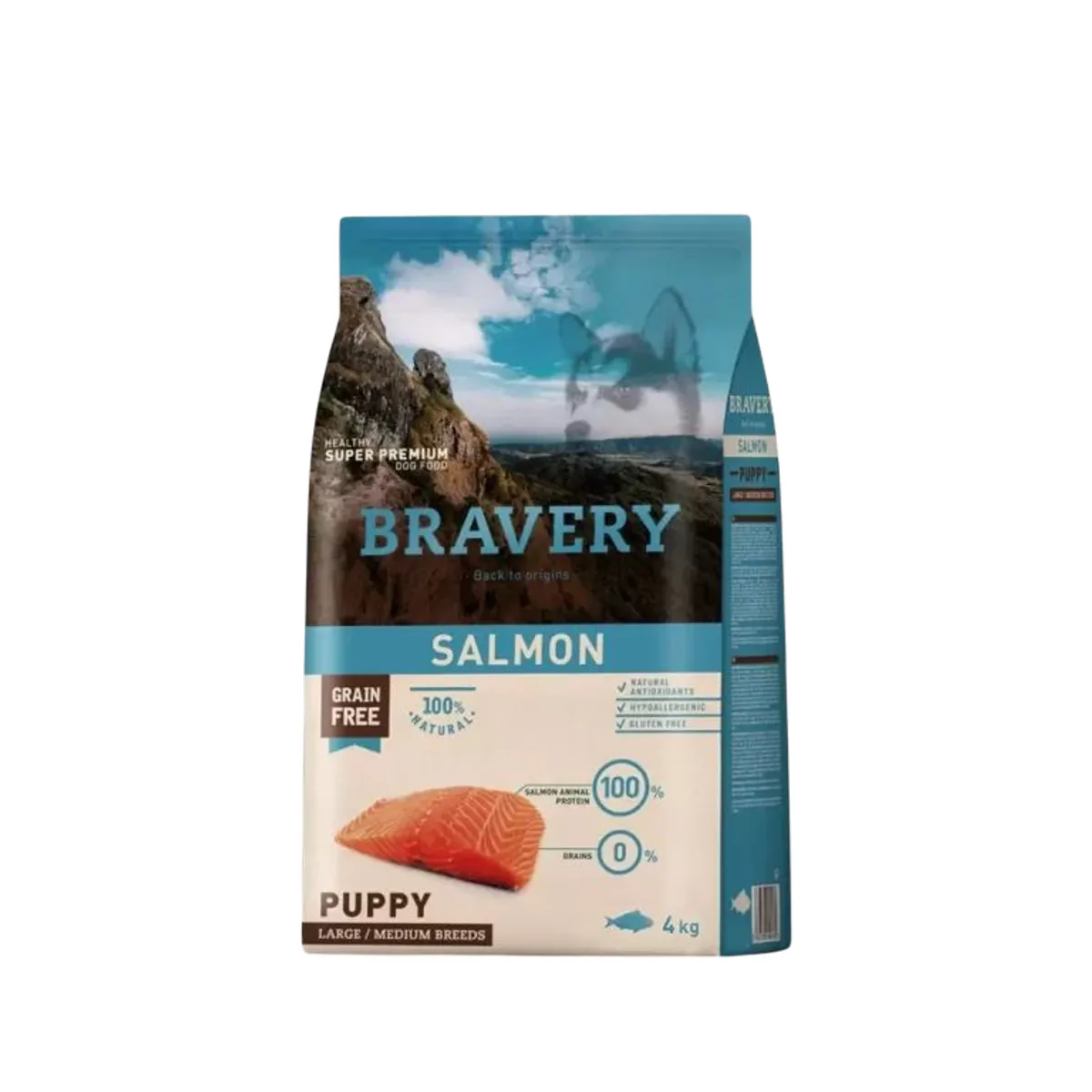BRAVERY - Bravery Puppy L y M Salmon 4 kg