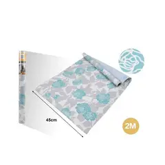 GENERICO - PAPEL ADHESIVO DECOMURAL 2M X 45CM FLORES AZULES