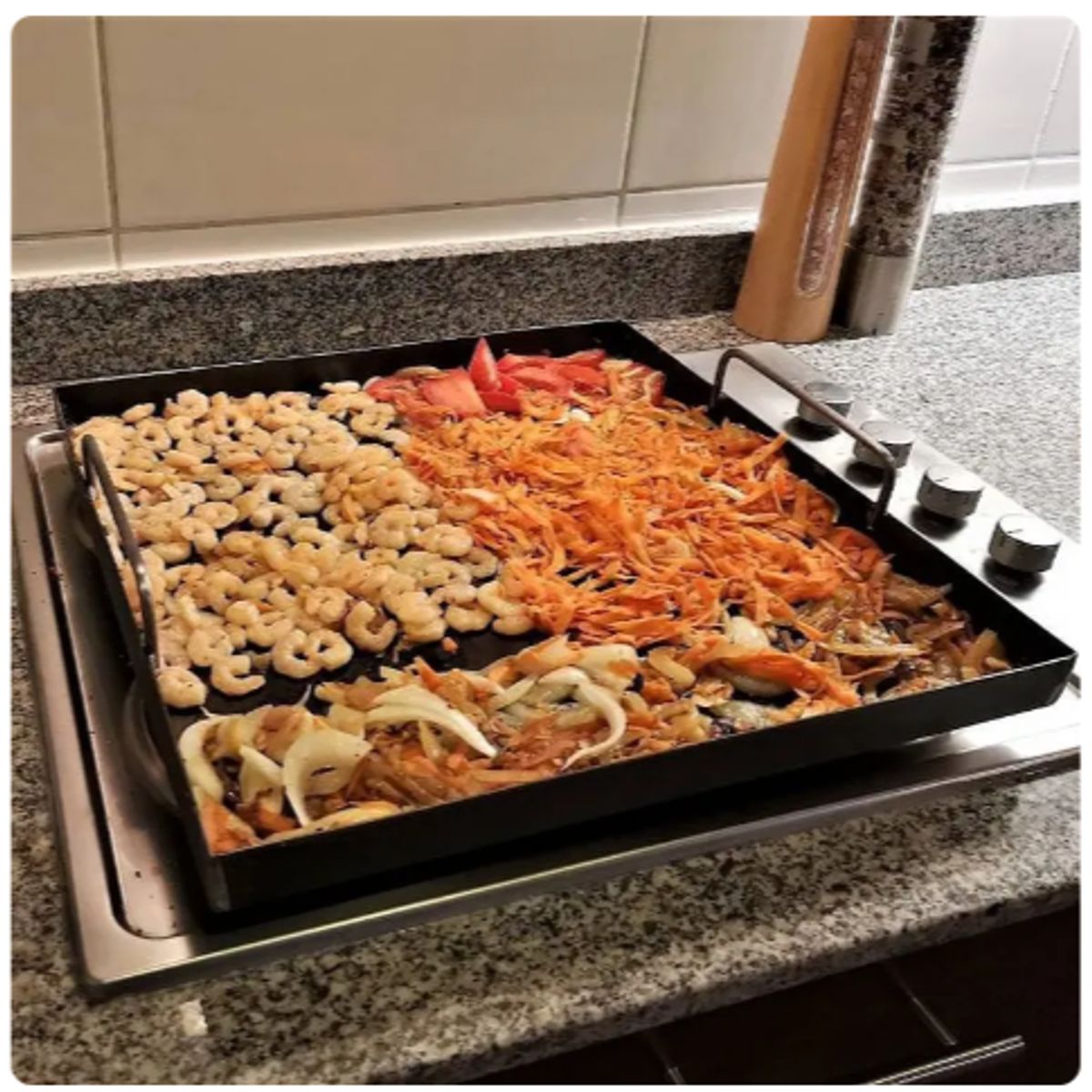 GENERICO - Plancha Churrasquera Hierro Fundido Cocina Parrilla 40x50