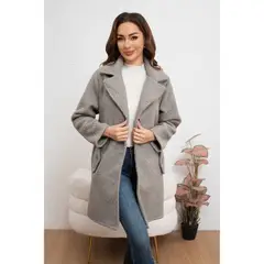 LIKE SHOP - Abrigo Largo Mujer Chaqueta Tipo Corderito Invierno Tendencia 6085