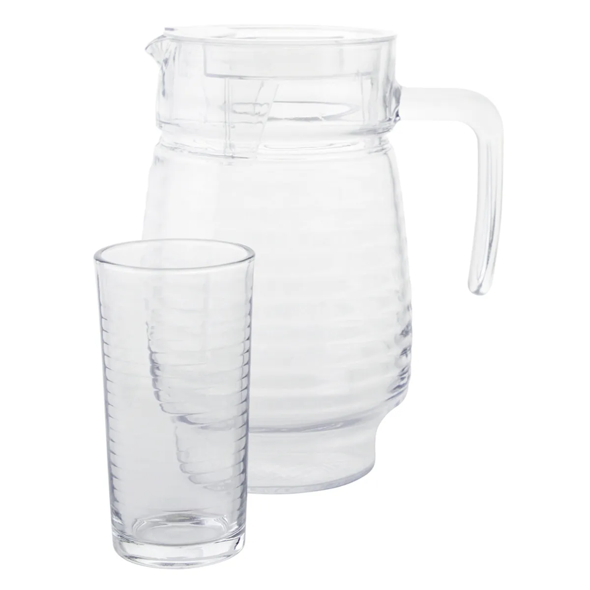 FANTUZZI - Set de Jarra con Tapa + 4 Vasos de Vidrio Fantuzzi