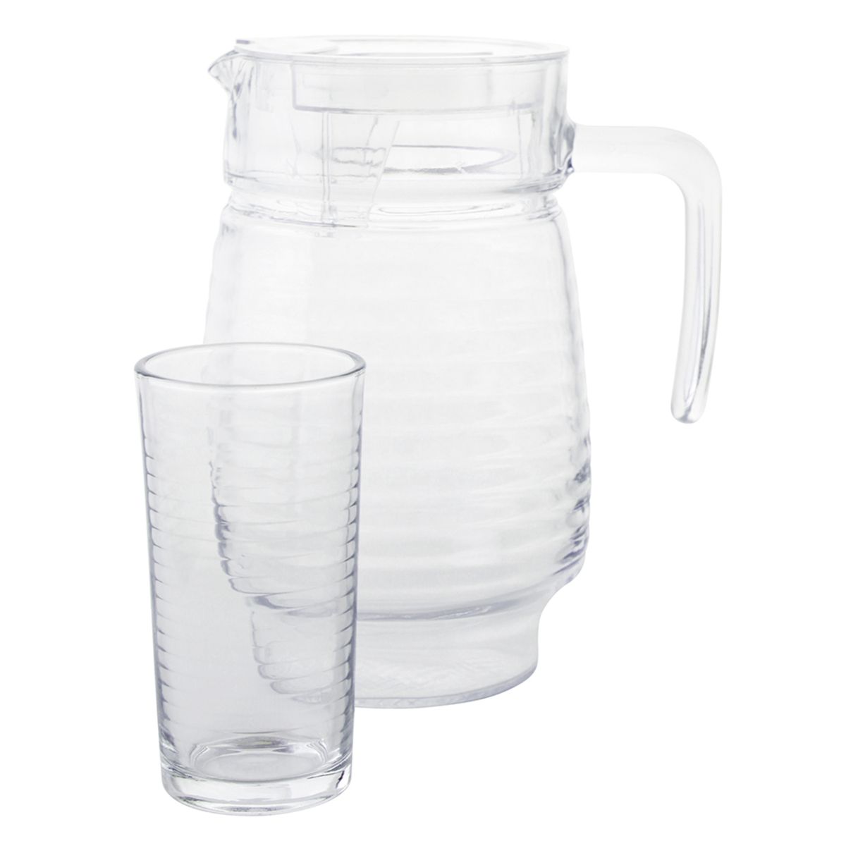 FANTUZZI - Set de Jarra con Tapa + 4 Vasos de Vidrio Fantuzzi