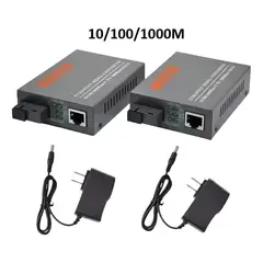 GENERICO - Par Convertidor Medios Fibra Optica Gigabit 101001000 Rj45
