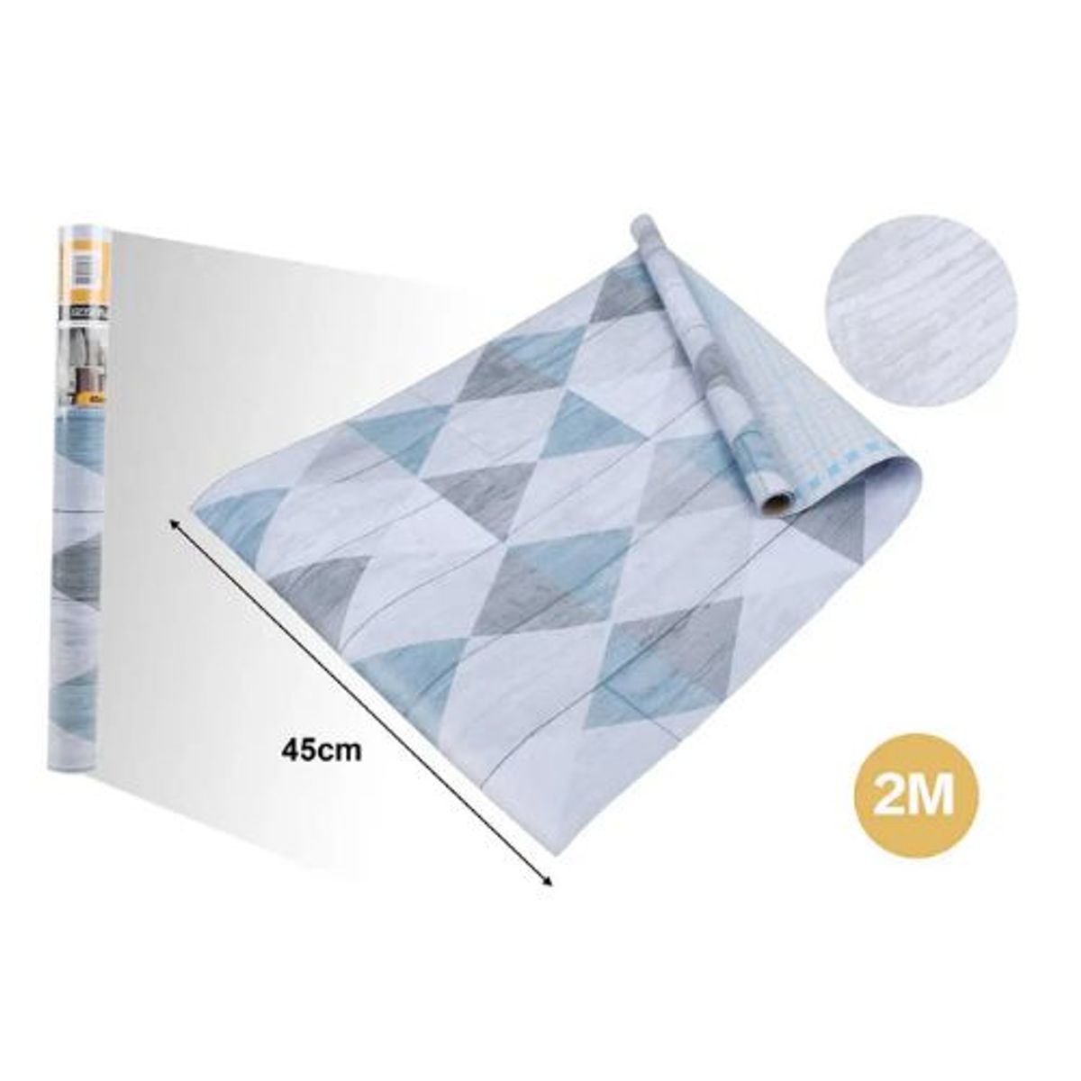 GENERICO - PAPEL ADHESIVO DECOMURAL 2M X 45CM TRIANGULOS AZULES