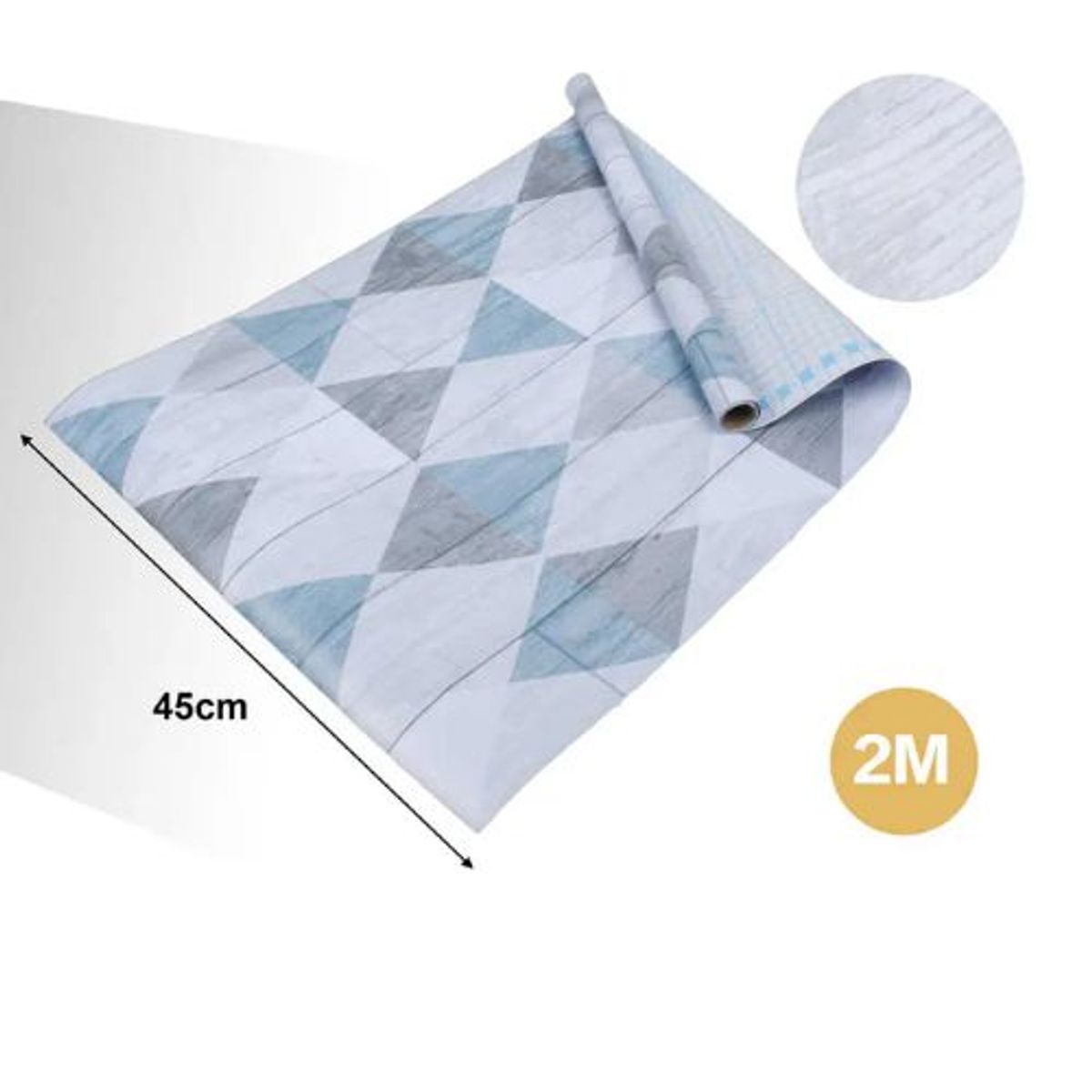 GENERICO - PAPEL ADHESIVO DECOMURAL 2M X 45CM TRIANGULOS AZULES