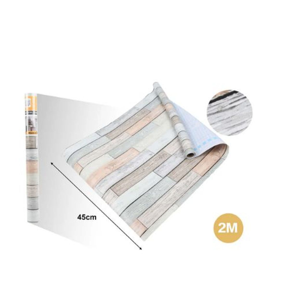 GENERICO - PAPEL ADHESIVO DECOMURAL 2M X 45CM ESTILO MADERA