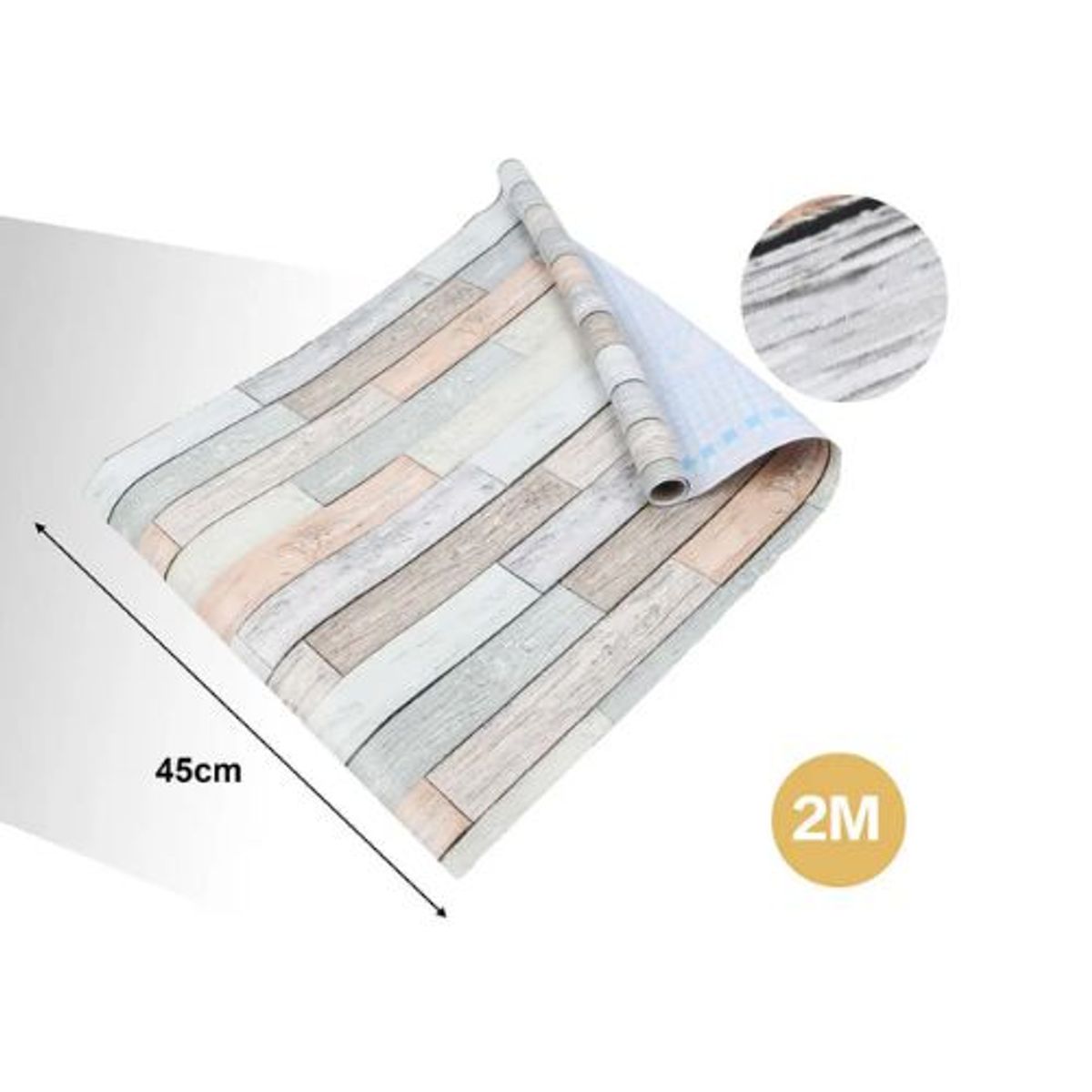 GENERICO - PAPEL ADHESIVO DECOMURAL 2M X 45CM ESTILO MADERA