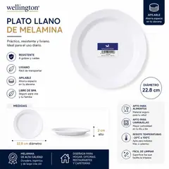DANIEL WELLINGTON - Platos Melamina 22.8cm Plato LLano Melamina X6