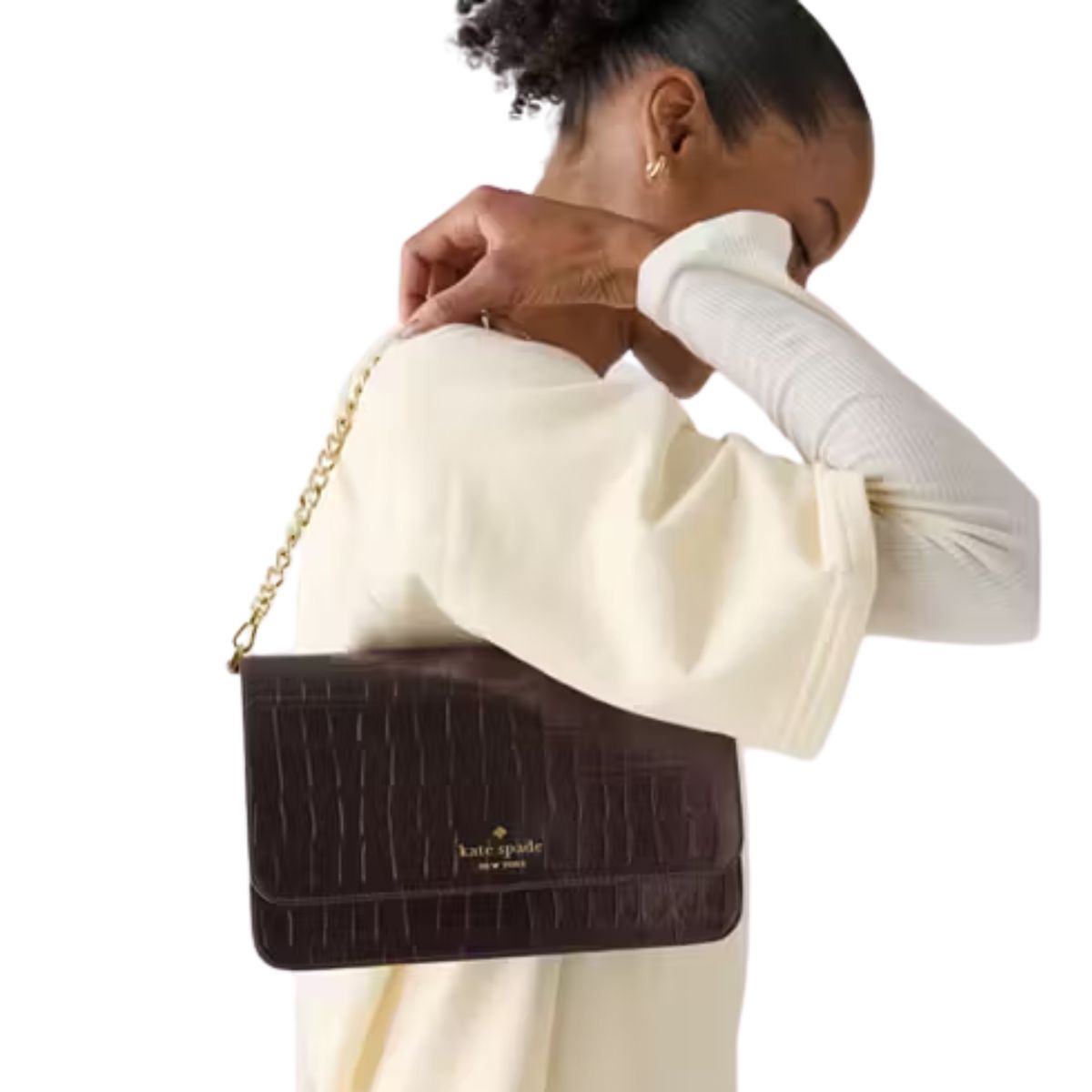 KATE SPADE - Cartera Kate Spade Madison Grande Cocodrilo Café
