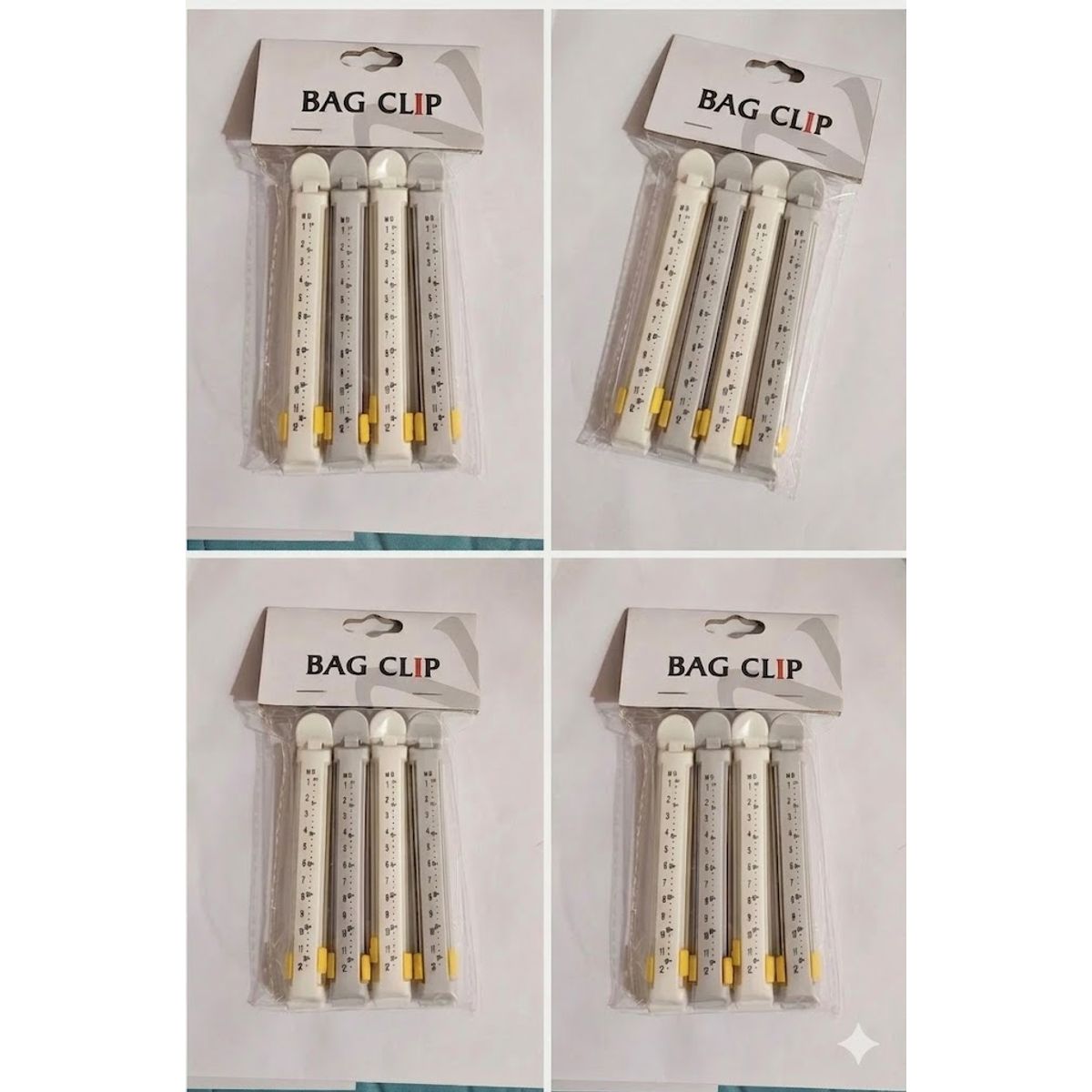 GENERICO - 4 Paquetes de Clips Selladores de Bolsas con Indicador de Fecha