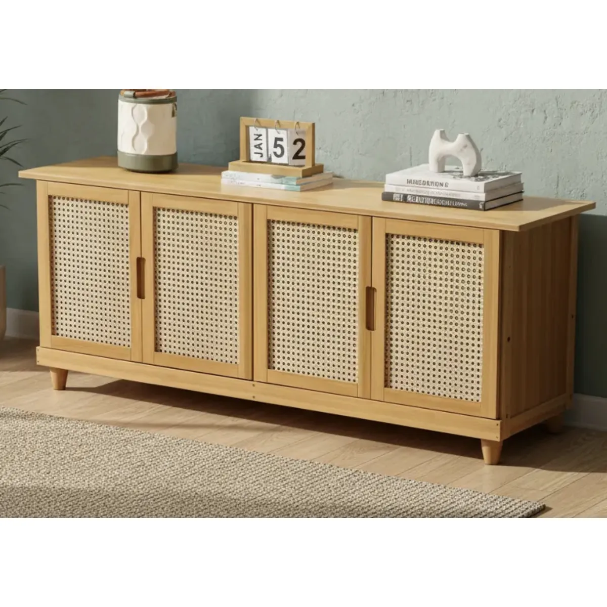IDEEHOUSE - Librero Estante Organizador Multiuso Para Living 120x27x60cm