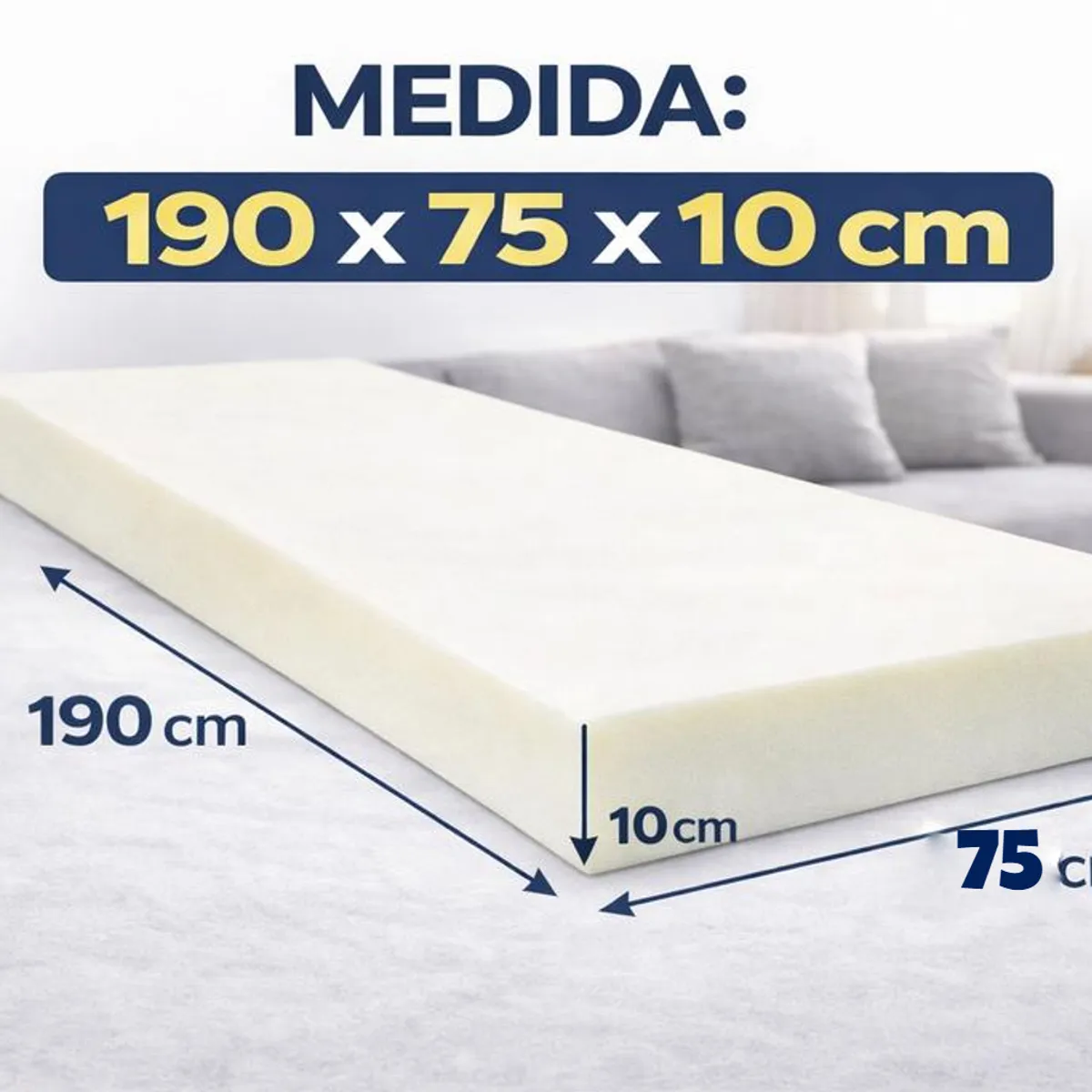 CHILENA CASAGRANDE - Espuma Alta Densidad 30 - 190x75x10 cm