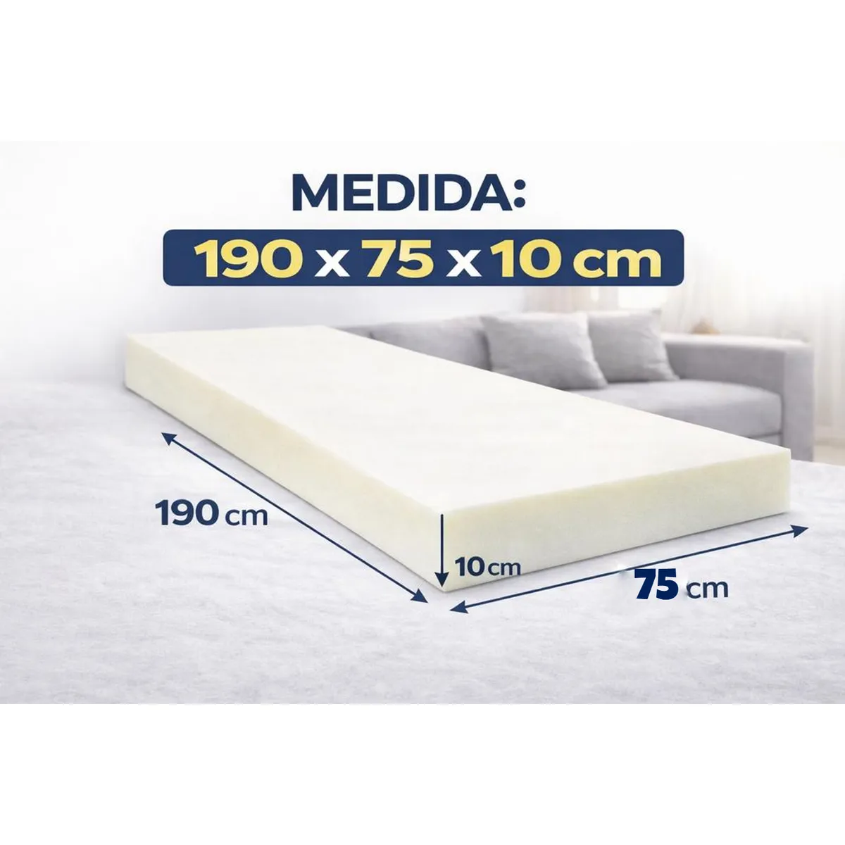 CHILENA CASAGRANDE - Espuma Alta Densidad 30 - 190x75x10 cm