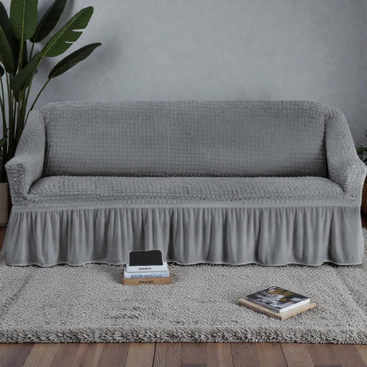 GENERICO - Fundas Cubre Sillón Turca Sofá De 3 Cuerpos Elasticada Gris Claro