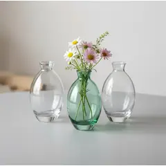 GENERICO - Florero De Vidrio Decorativo Pequeño 12cm Diseño Ovalado