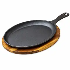 BRANDO - SARTEN FIERRO FUNDIDO CON BASE MADERA