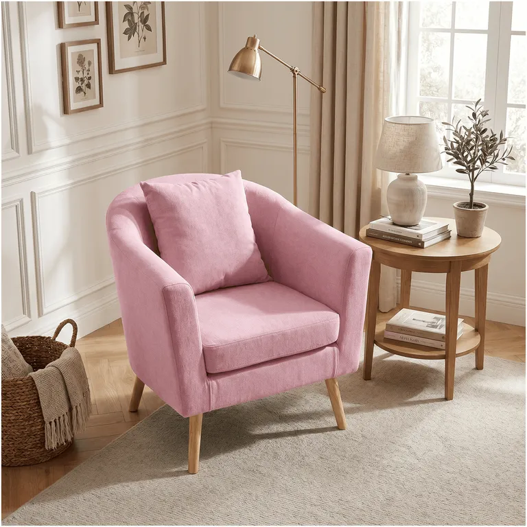 Sitial Poltrona Silla Sillon Con Cojin De Regalo 80x70x52cm Rosa