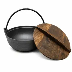 BRANDO - OLLA CON TAPA DE MADERA FIERRO FUNDIDO