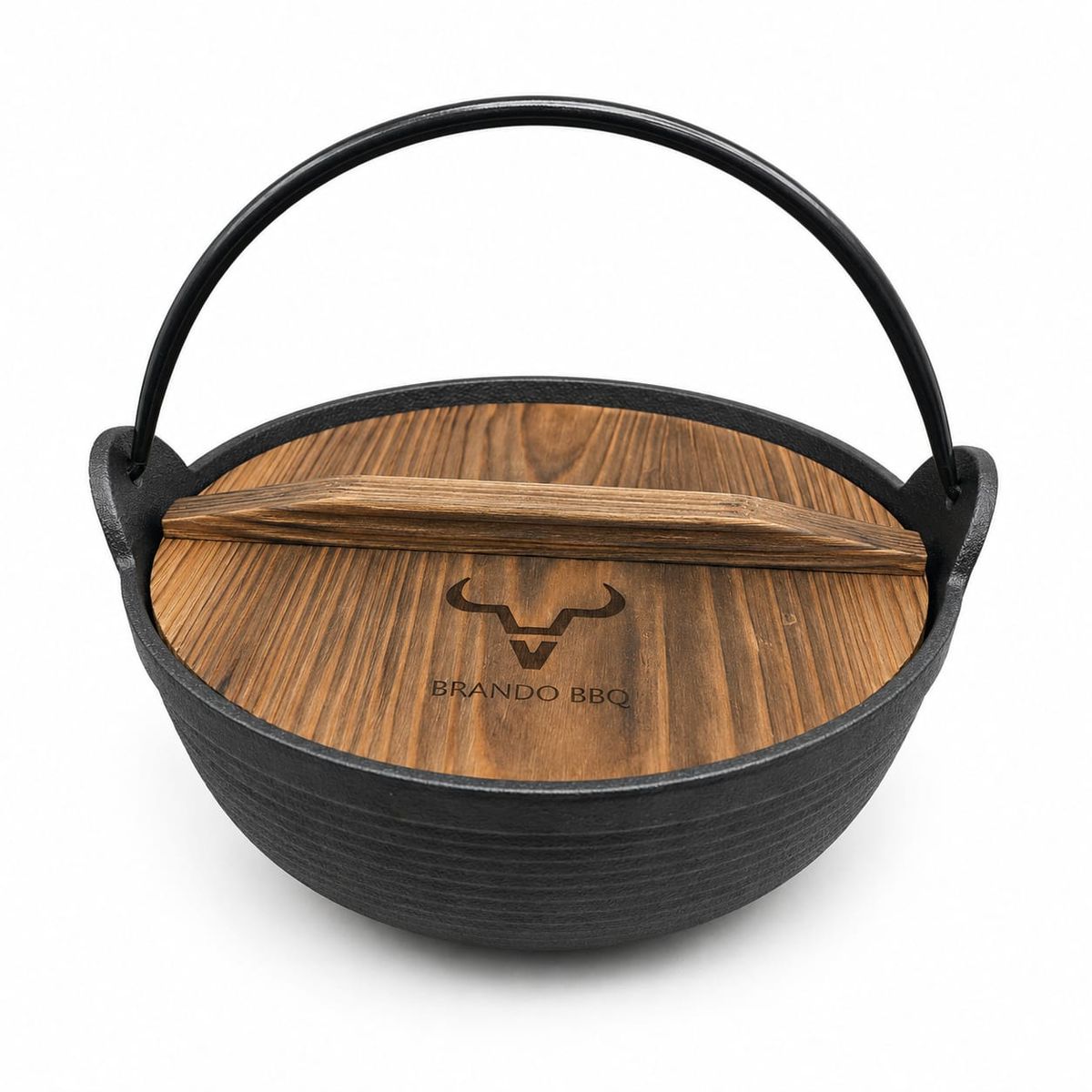 BRANDO - OLLA  CON TAPA DE MADERA FIERRO FUNDIDO