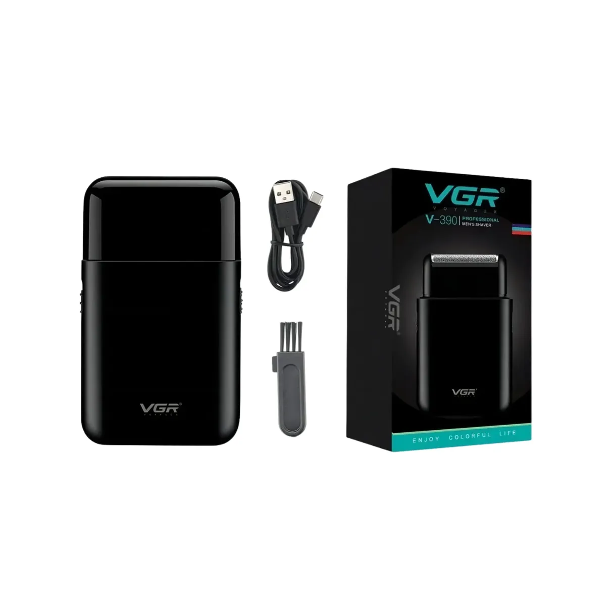 VGR VOYAGER - Afeitadora Mini Shaver y Trimmer VGR390 Viaje Negro