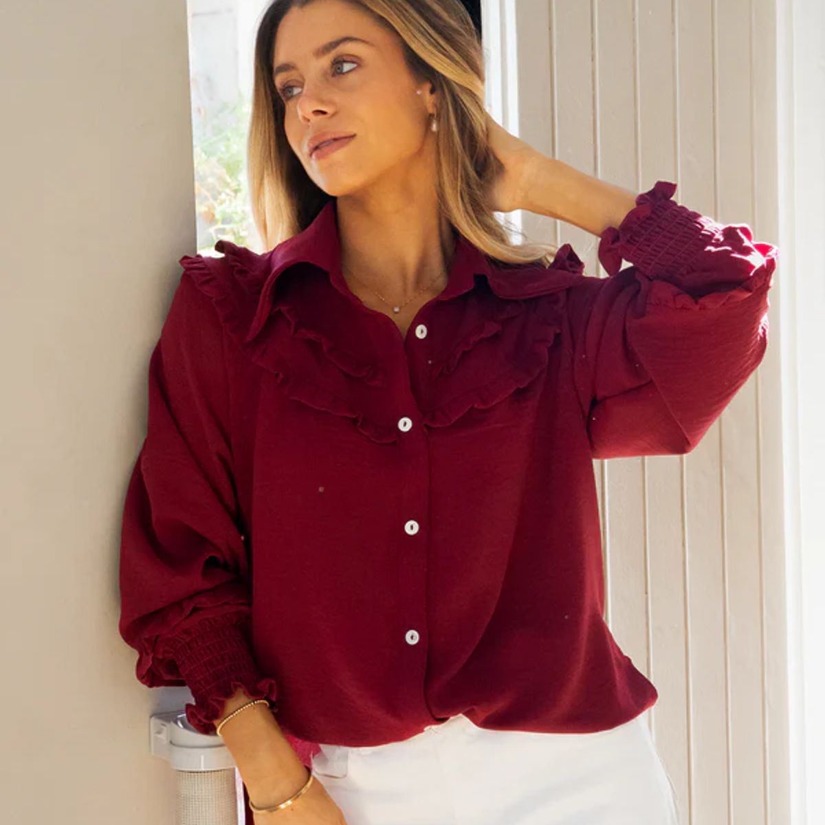 BLANCA SOFIA - PREVENTA Blusa Aura burgundy