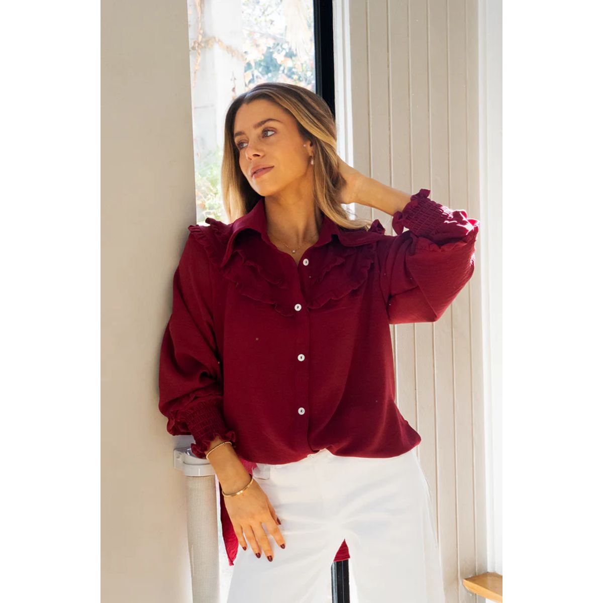 BLANCA SOFIA - PREVENTA Blusa Aura burgundy