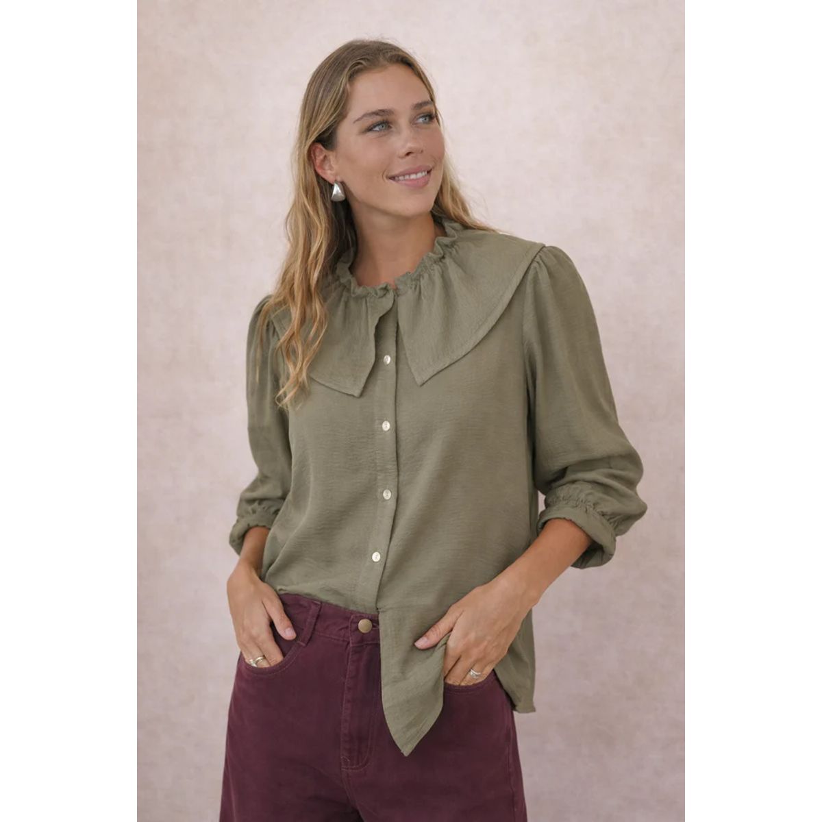 BLANCA SOFIA - Blusa Volaré OLIVE