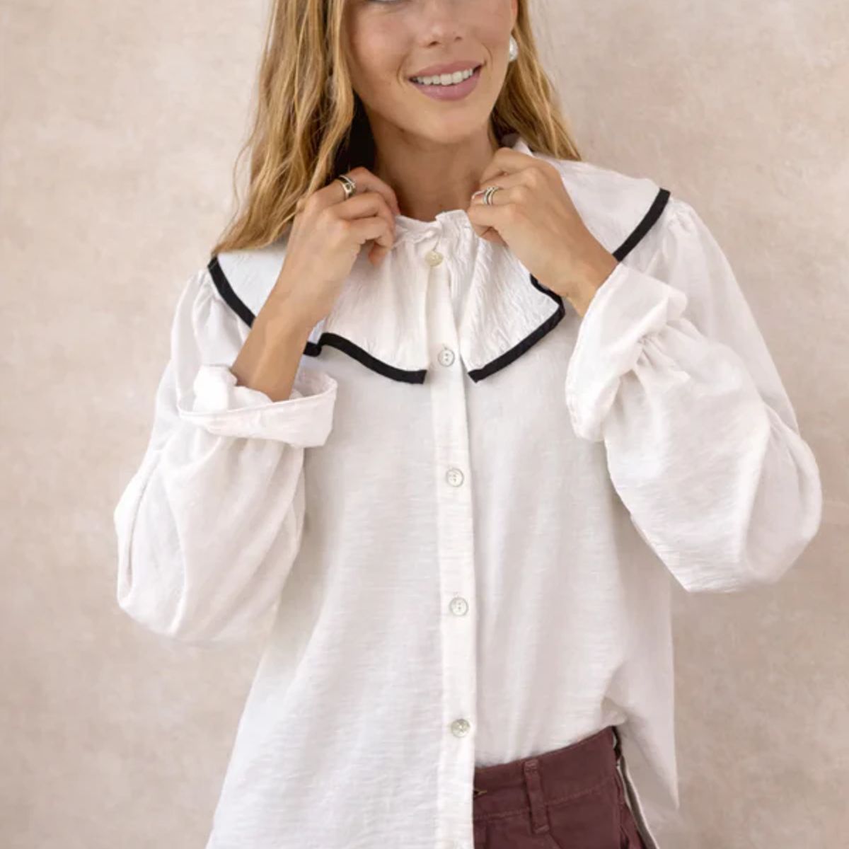 BLANCA SOFIA - Blusa Volaré WHITEBLACK