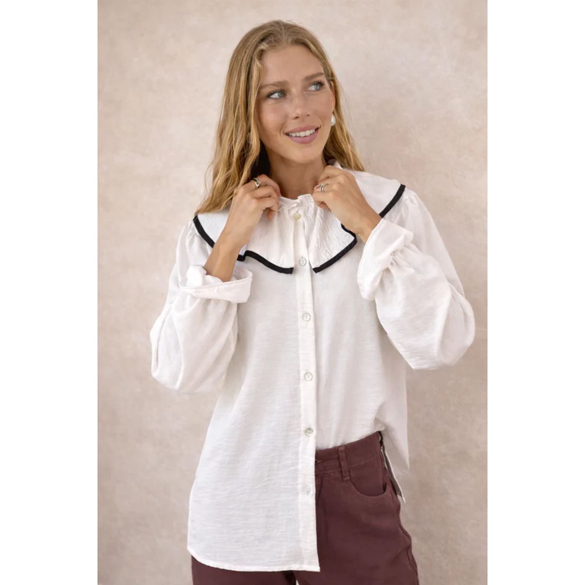 BLANCA SOFIA - Blusa Volaré WHITEBLACK