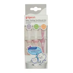 PIGEON - Set Cepillo Dental 3 Etapas Aprendizaje Rosado