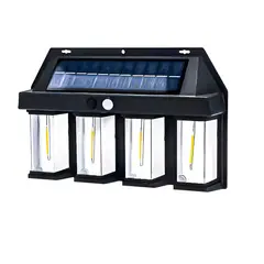 GENERICO - Aplique Foco Solar 4 Led Pared Luz Calida Sensor Movimiento BELUG