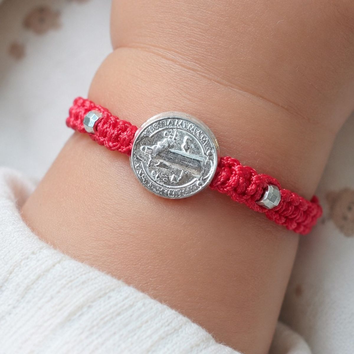 LK LUKSO - Pulsera Baby Medalla San Benito Plata 925