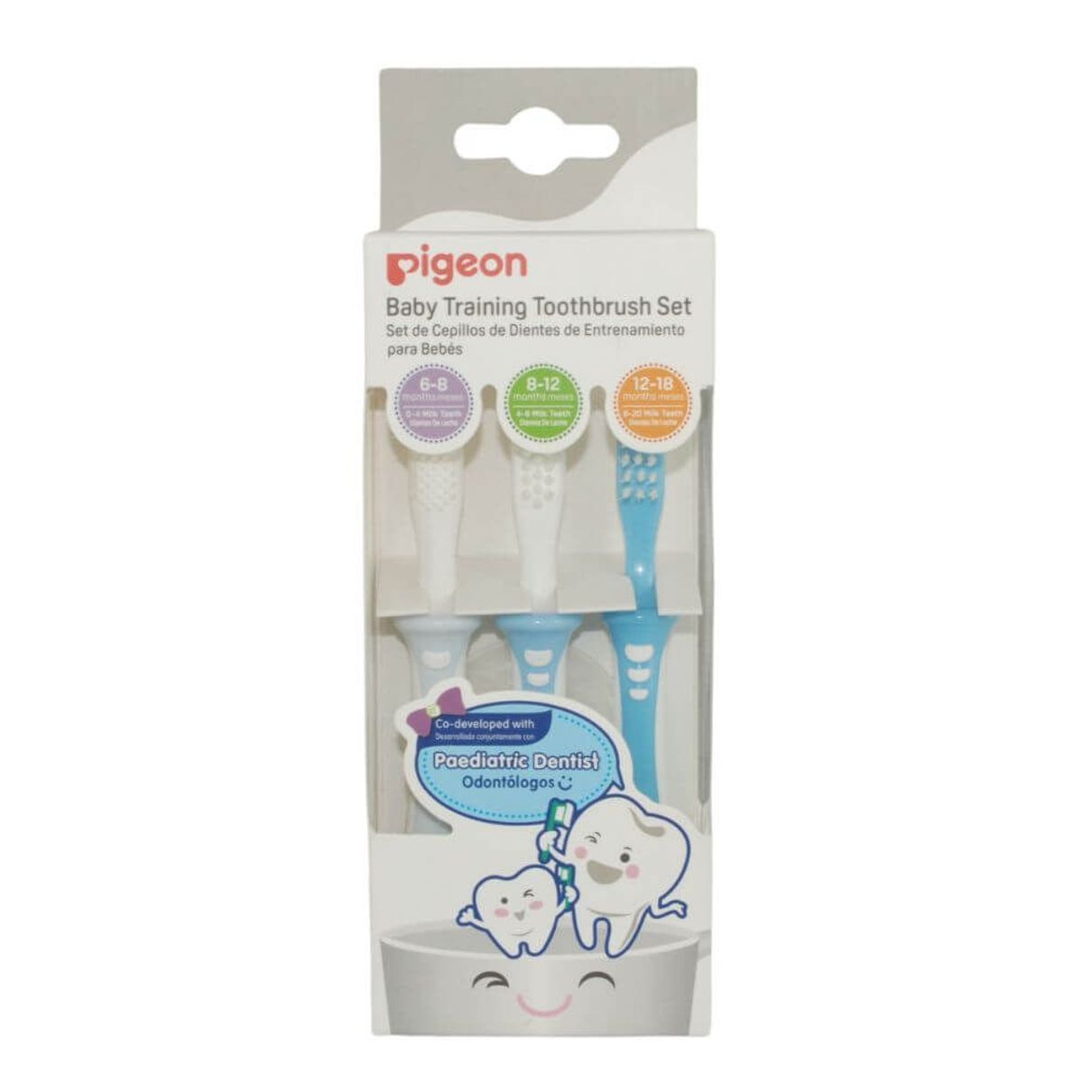 PIGEON - Set Cepillo Dental Pigeon 3 Etapas Aprendizaje Celeste