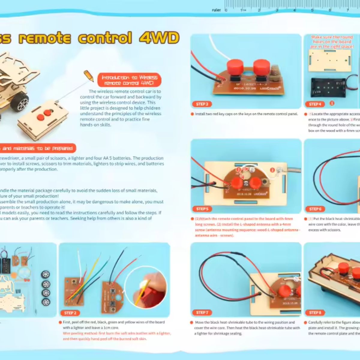 GENERICO - Kit Auto 4WD con Control Remoto  Armado DIY