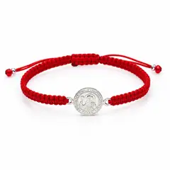 LK LUKSO - Pulsera Roja Medalla San Benito Plata 925