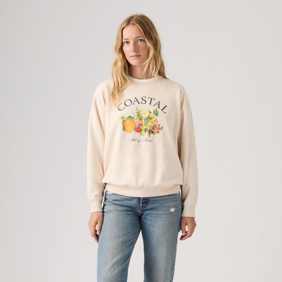 LEVIS - Polerón Mujer Gr Everyday Crew Beige Levis