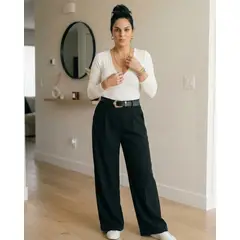 MABELLE - Body Mujer Escote V Manga Larga Lisa