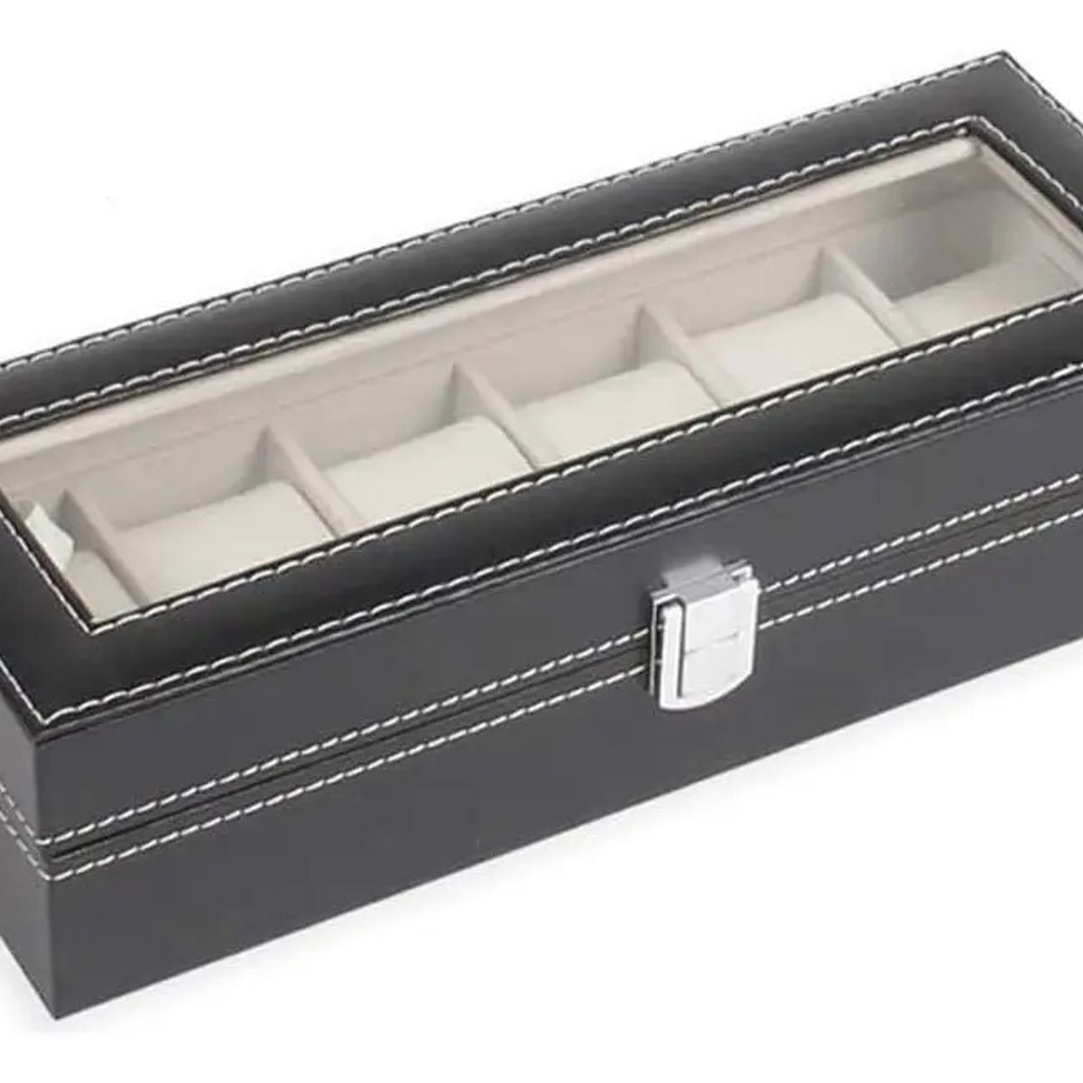 GENERICO - Caja Organizadora y Exhibidora para Relojes Capacidad 6 Piezas